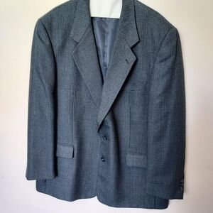 Corragio Wool Blend Blue & Black Sport Coat Blazer 48R Office Church Business